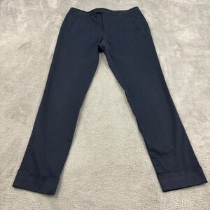 ATM Cropped Chino Pants Womens 8 Blue Cotton  Straight Leg Slash Pockets Capsule